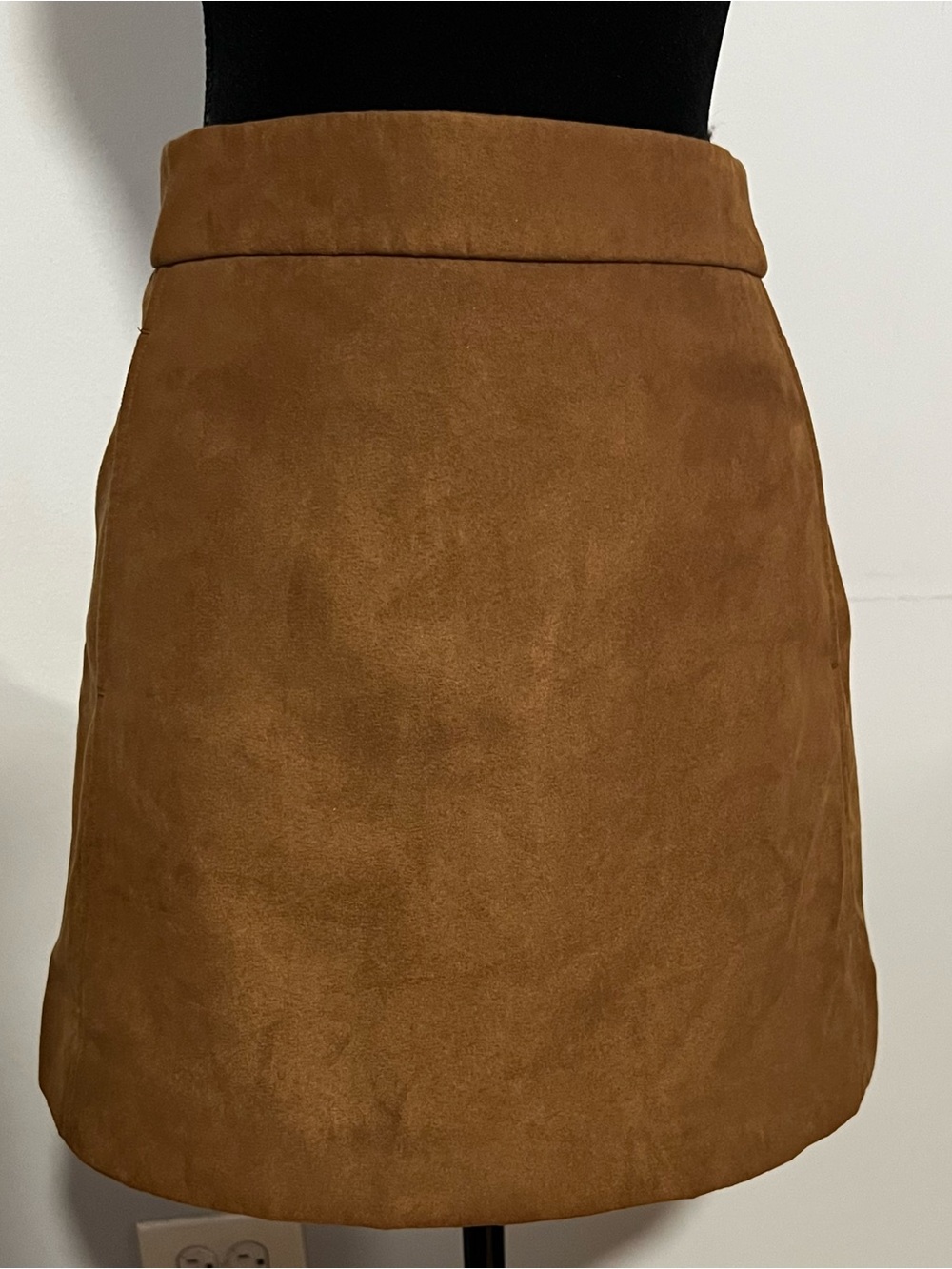Classic Tan Faux- Suede mini A-Line Skirt